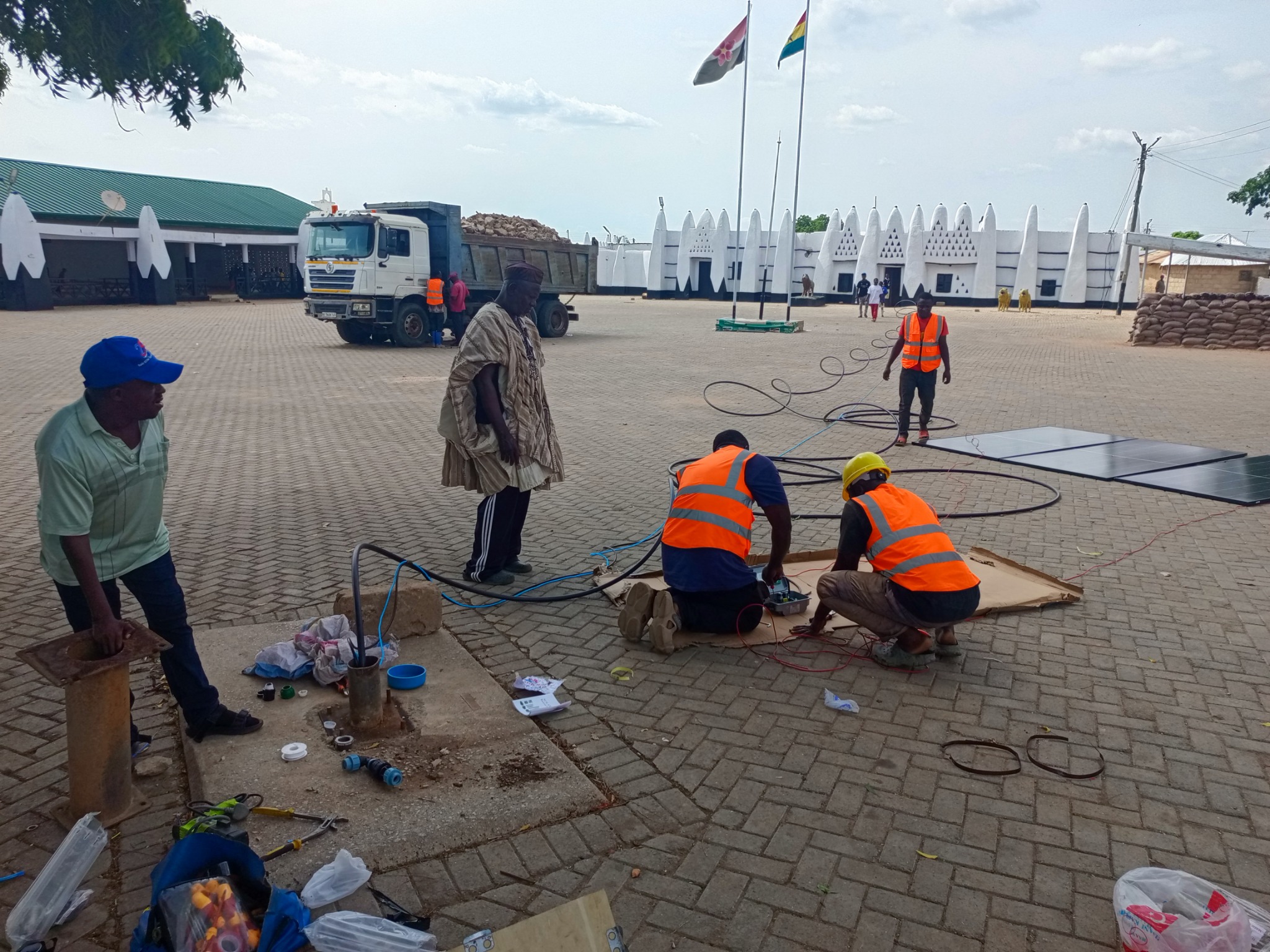 Solar borehole panels and installation site