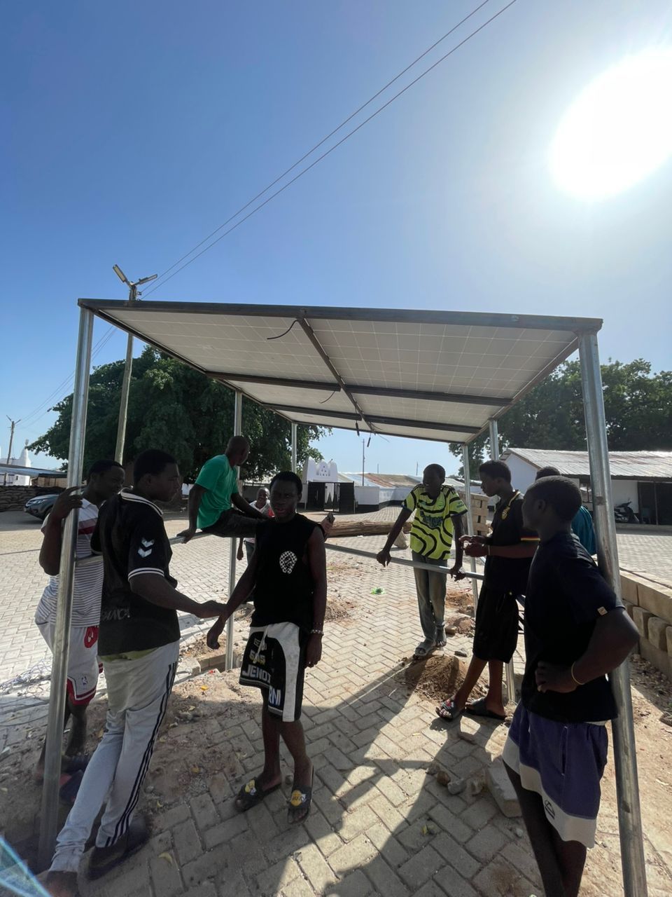Solar panel support structure at Wa Naa's Palace